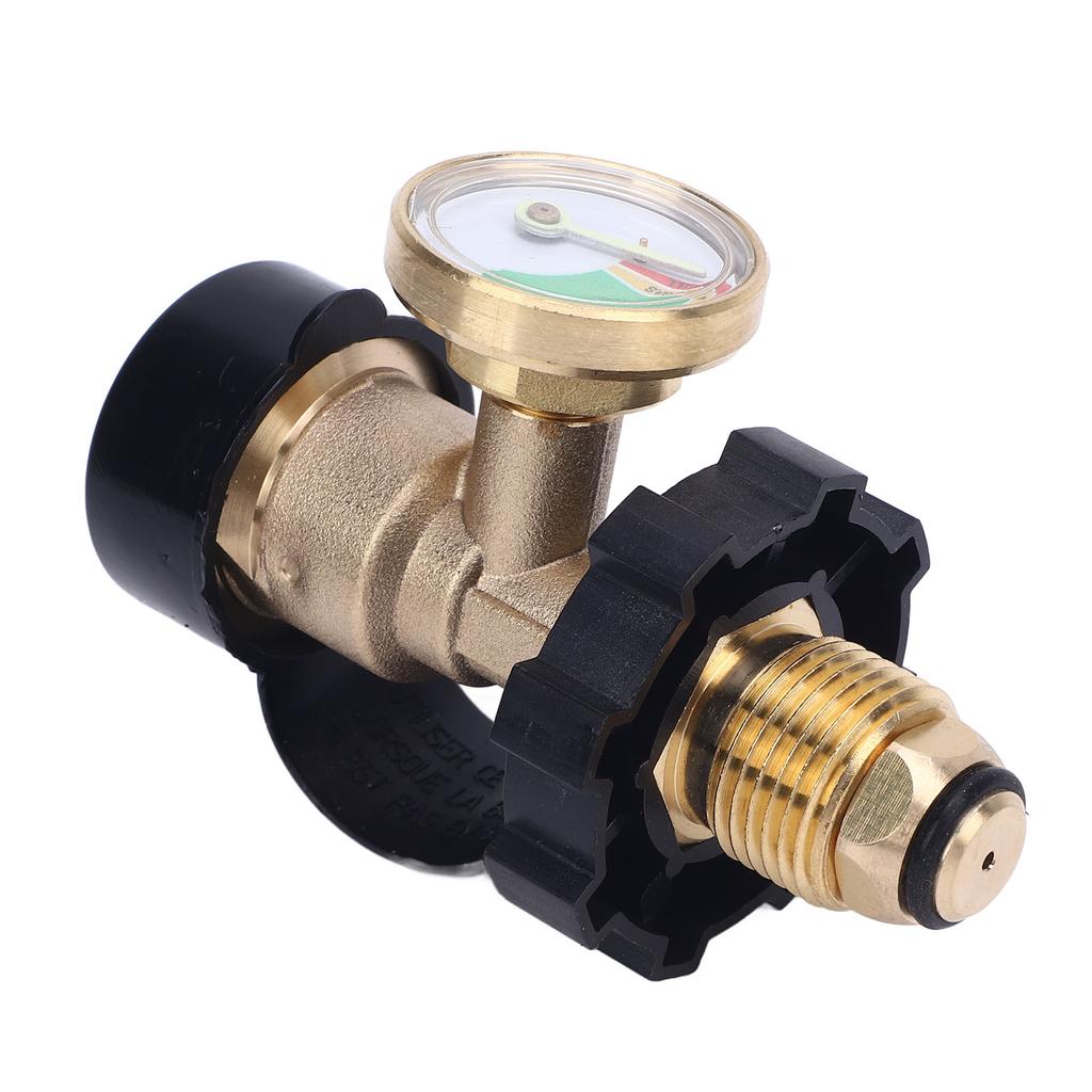 100lb LP Tank Adapter met Manometer 0 tot 100lb Converteert Pol naar Qcc1 Type 1 LP Tank Ventiel voor RV Camper Aanhanger