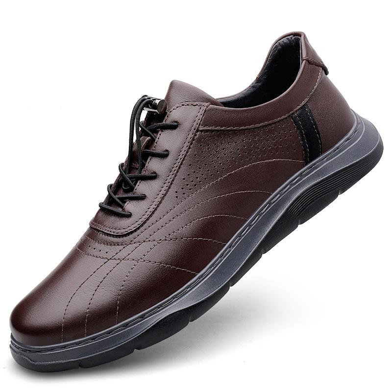 

Модные нескользящие балетки из натуральной кожи для мужчин, трекинговая обувь 2024 года, новая универсальная мужская повседневная обувь, классические уличные кроссовки для бега 45 коричневый