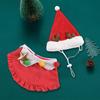 Christmas Cat Costume Set Santa Hat And Bib Collar Xmas Party Pet Outfit for Small Dogs Cats Holiday Dress-up Photography Props