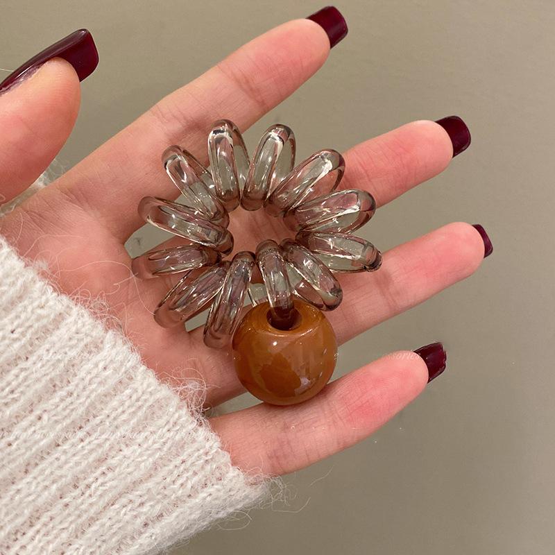 

Acrylic ball telephone line elastic hair band Korean sweet girl heart hair rope Internet celebrity fashion temperament hair accessories