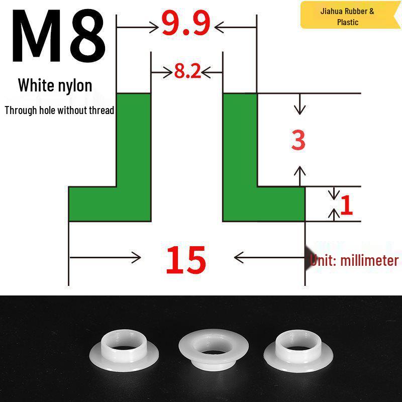 T-förmige Nylon-Dichtungsscheibe M3-M35 Gewinde Isolierabstandshalter