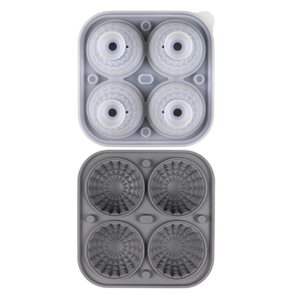 Spherical Silicone Ice Cube Tray Large Size with Lid Ice Ball Mold Round Shape 3D Sphere Ice Mold Kitchen Cocktail Drink
