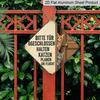 2D Flat - 1pc Vintage Cat Door Closing Themed Aluminum Sign, Funny German Slogan Wall Art, Rustic Aluminum Plaque, Suitable for Entryway, Living