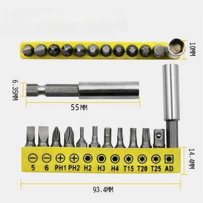 Doppelkopf L-förmiger Steckschlüssel Verlängerungsgriff Schraubendreher 1/4'' Schaft 90 Grad Rechtwinklig Schraubendreher-Set Handwerkzeug