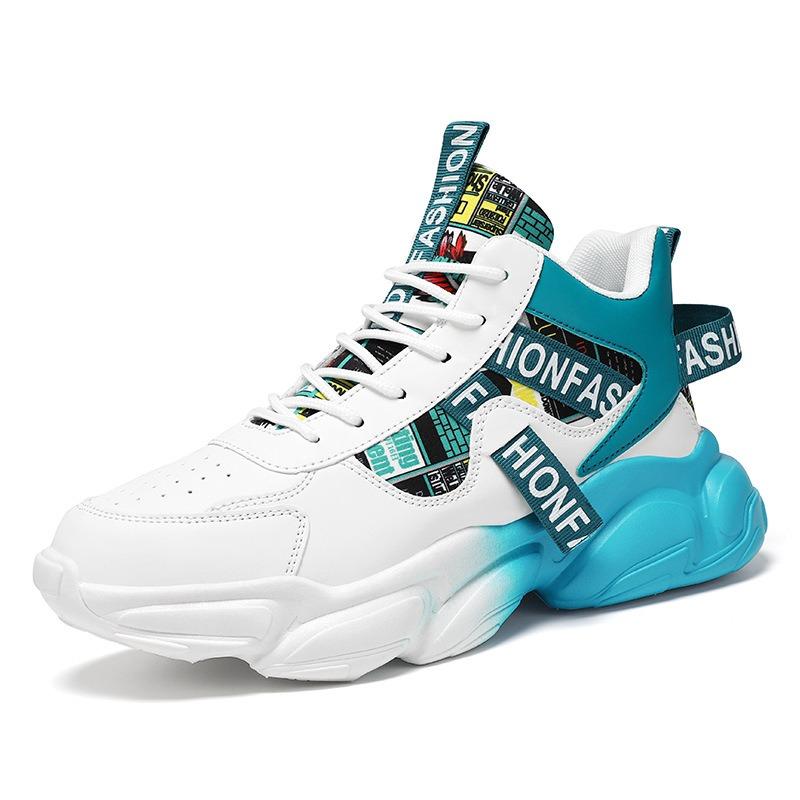 Autumn Men's Shoes New Breathable High-top Shoes Men's Trend Versatile Inner Heightening Sports Shoes Casual Trendy Shoes