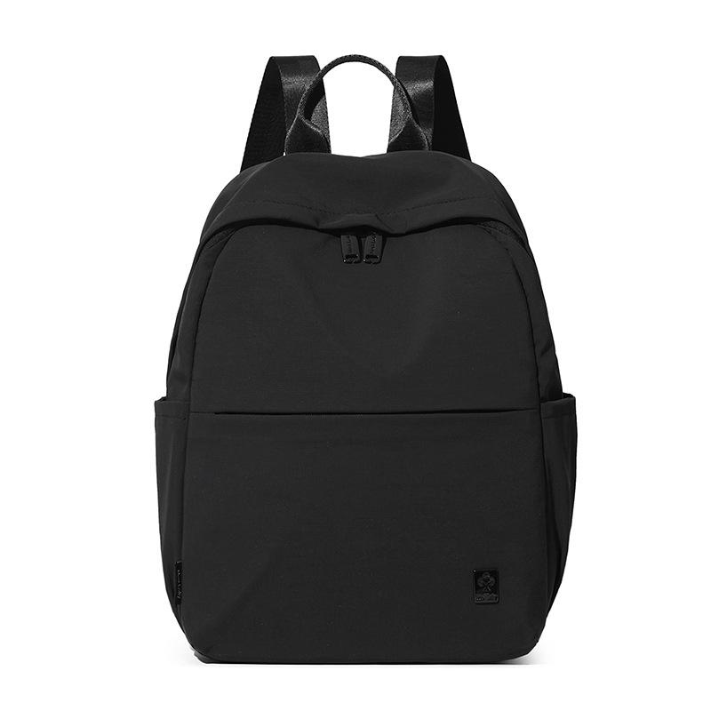 Solid Color Backpack Women's Large Capacity Nylon Bag Student Schoolbag