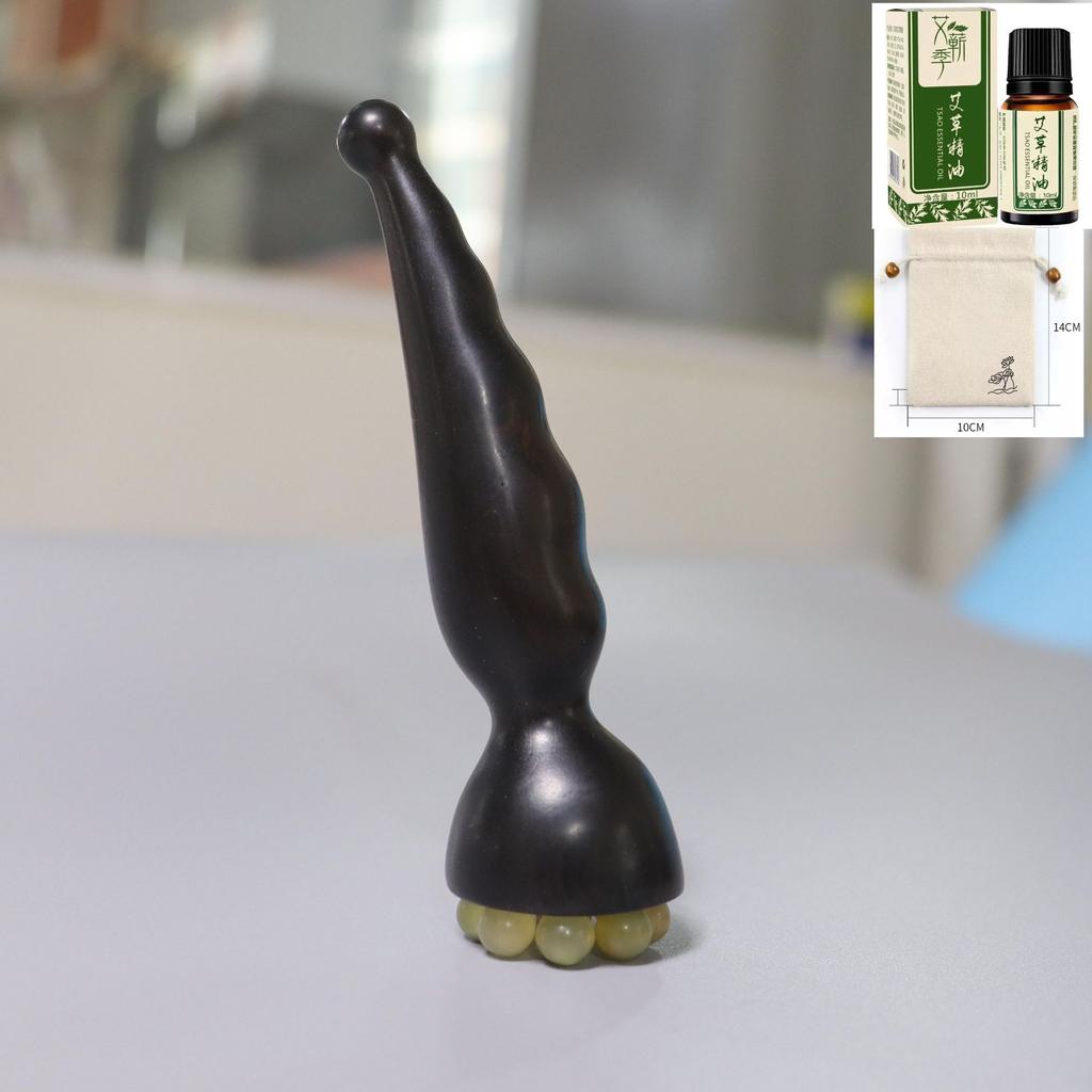 Green Sandalwood Horns Lotus Pod Massager, Eye Points, Suzaku Three-pecking Massage, Dredging Meridians, Purple Light Sandalwood Pinch Stick
