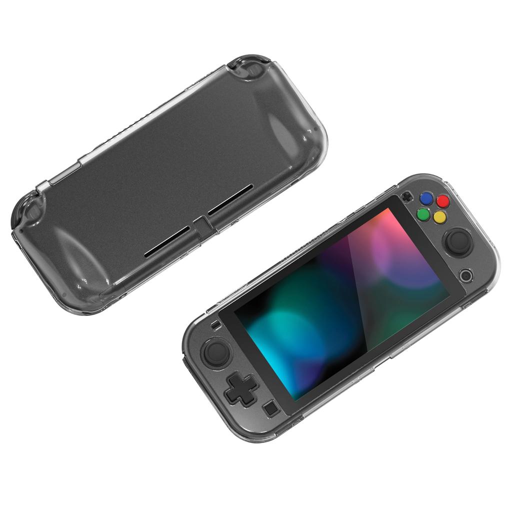 PlayVital Nintendo Switch Lite Klarer Schutz-Hartgriff Stoßfest und Enthält Gehärtetes Glas Daumen- und Tastenkappen Hülle, Abdeckung, Kratzfest,