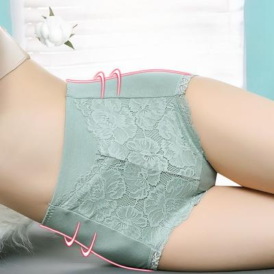 Bielizna kompresyjna z wysokim stanem dla kobiet Wykonana z czystej bawełny Antybakteryjne majtki plus size Bezszwowe koronkowe damskie figi typu trójkąt