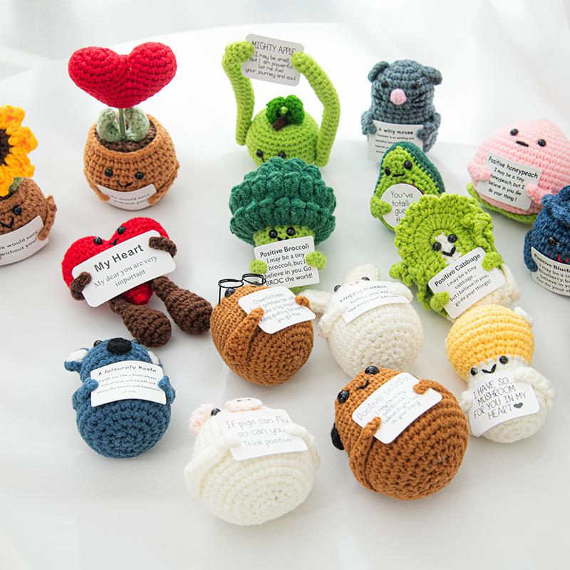 Positive Crochet Ornament Potato Desk Accessories Hand Knitted Ornament Offices Accessories Decoration Escritorio Accesorios