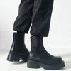 Ins British Paris Square Head Martin Boots Platform European and American Couples High Top Leather Chelsea Cigarette Boots