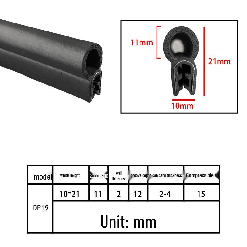 High-Temperature Resistant U-Shaped Rubber Sealing Strip for Dustproofing Electrical Cabinets and Car Doors
