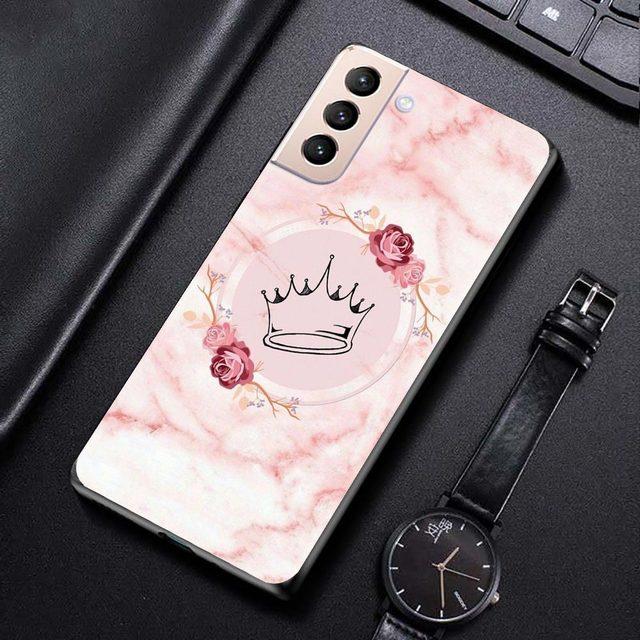 

Чехол для телефона с розовым мраморным цветком для Samsung Galaxy S21 S20 S10 S9 S8 Plus Ultra 5g S10lite S10e S7edge S20 S21 Fe, мягкий чехол For Samsung S20