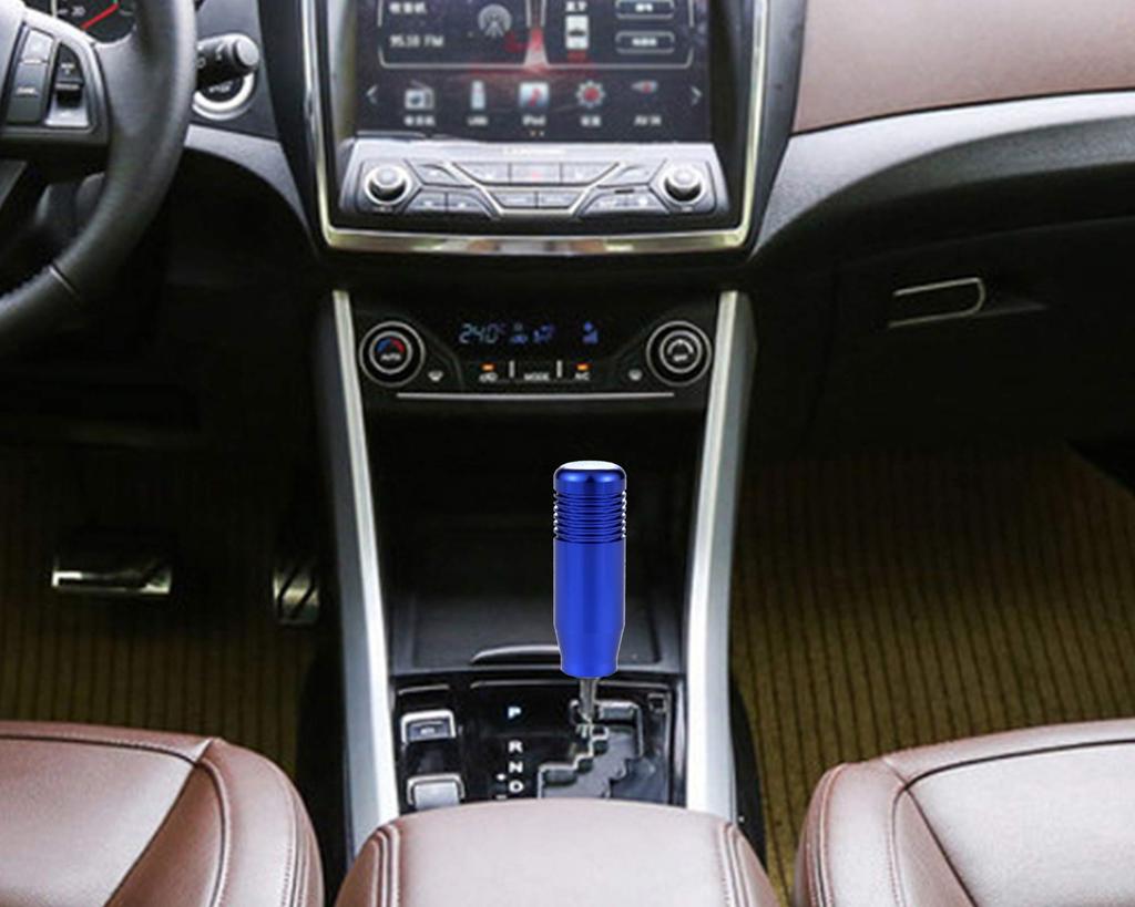 Arenbel Legierung Auto Schaltknauf Kurzer Schalthebel Schalthebelknauf für Manuelle und Automatische Blaue Fahrzeuge,
