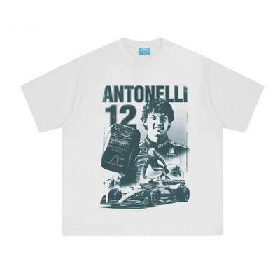 Kimi Antonelli 12 Mercedes F1 White T Shirt Cotton Mercedes AMG Petronas Racing Top F1 Grand Prix Outfit Motorsport Fan Gift Tee