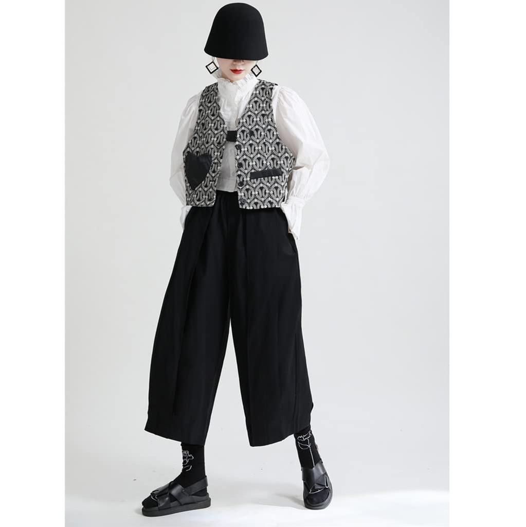 SISOFTLY Wide Leg Loose Gaucho Long Ankle Casual Balloon Solid Elastic Loose Fit One Women's Pants, Fit, Spring/Autumn Pants, Pants, Pants, Pants,