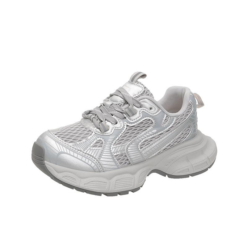Thick-soled 2025 Spring and Summer New Lace-up Dad Shoes New Trendy Sports Shoes Breathable Casual Sports Shoes Heightening Shoes