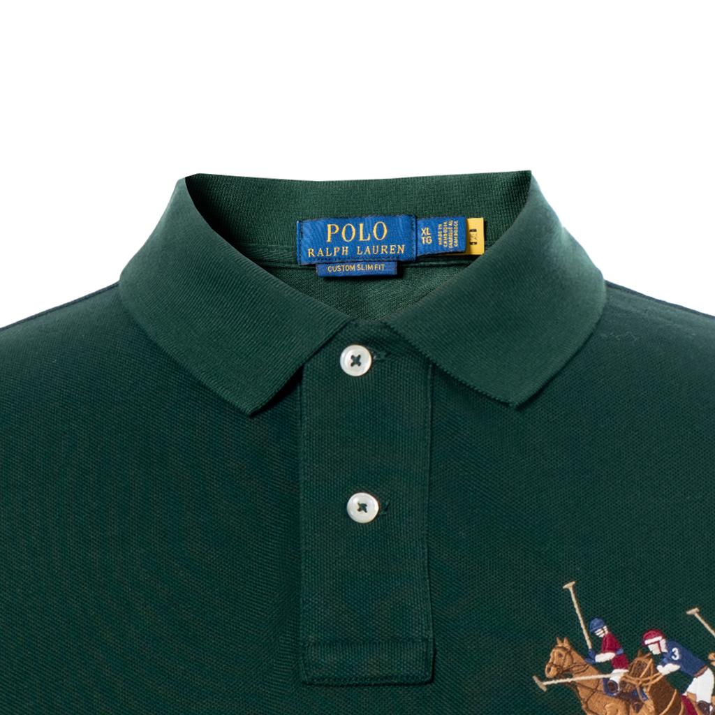 Polo Ralph Lauren Embroidered Printed Short Sleeve Polo Shirt Men Tops Green 710814437-005