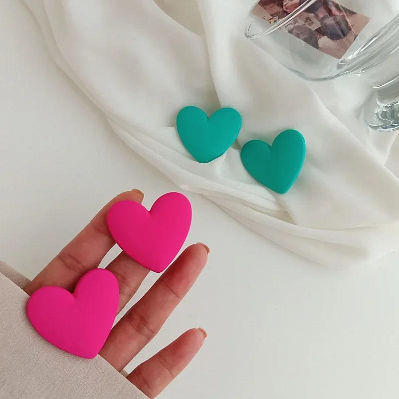 Heart Earrings Red White Black Pink Earrings Love Statement Wedding Geometric Bohemian Vintage Acrylic Trend Party Zircon Gift