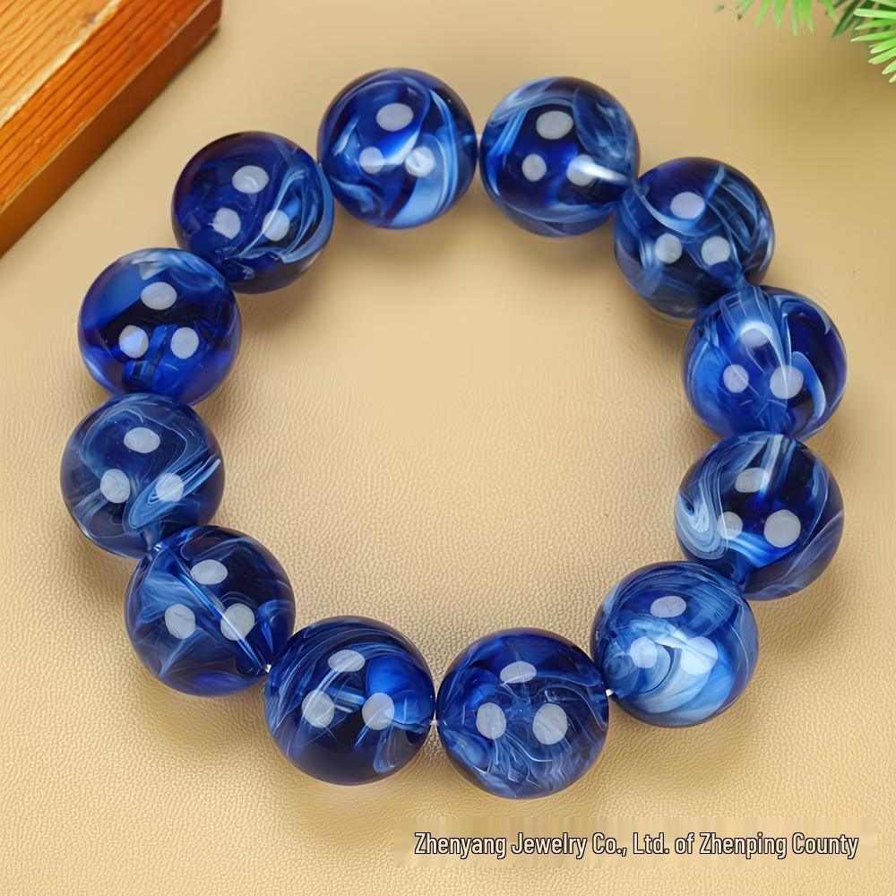 New Unisex Middle Eastern Blue Honey Amber Bead Bracelet