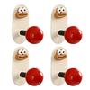 4Pcs Punch Free Wall Hooks Strong Load-bearing Creative Shape Self Adhesive Wall Mounted Clothes Key Towel Hangers