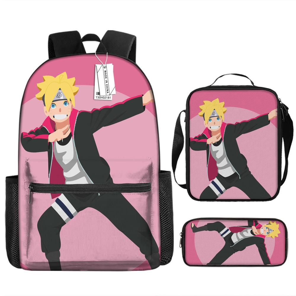 Naruto Naruto Rucksack Kakashi Naruto Uchi Grund- und Mittelschule Schultasche Kinderrucksack Dreiteiliges Set