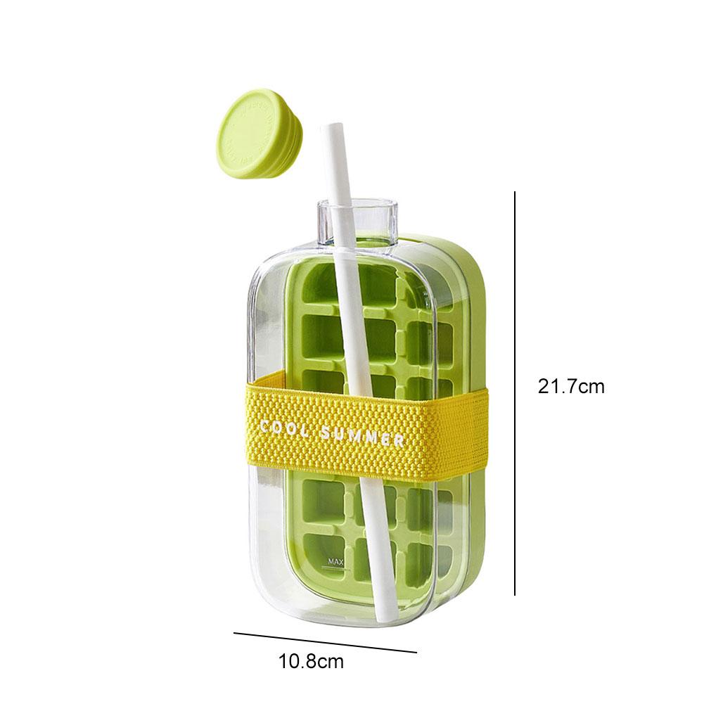 2/1pcs 500/800ml Summer Ice Cube Tray With Straw 2-in-1 Ice Cube Maker Bottle Coffee Beer Juice Drink Cooler Cup Ice Cube Mold