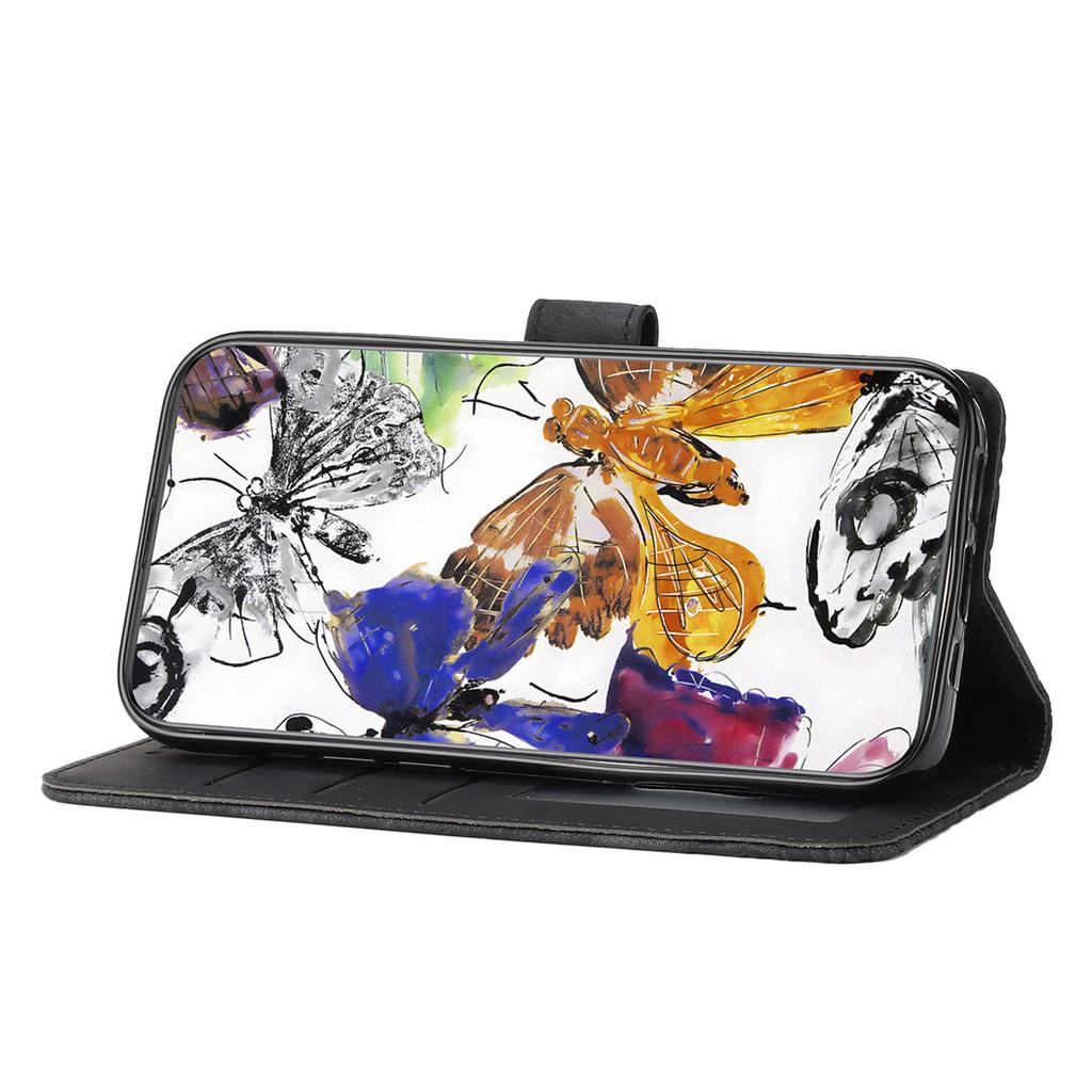 For Samsung Galaxy S24 Case Butterfly Imprinted Skin-Touch PU Leather Phone Cover with Strap