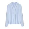 Sentubila Women's Commuter White Shirt Professional V-Neck Slim Chiffon Blouse