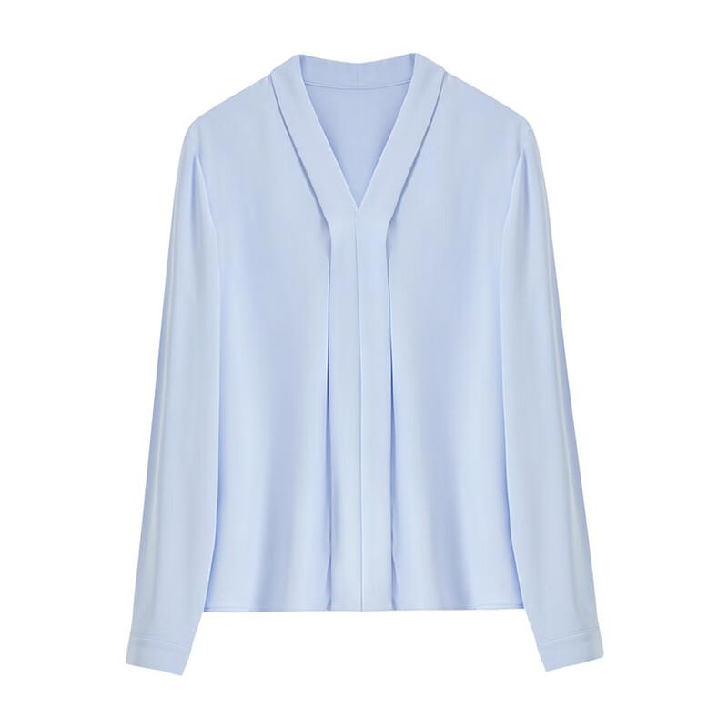 Sentubila Women's Commuter White Shirt Professional V-Neck Slim Chiffon Blouse