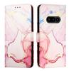 For Nothing Phone (3a) Case with Strap Marble Pattern Leather Phone Cover Card Holder