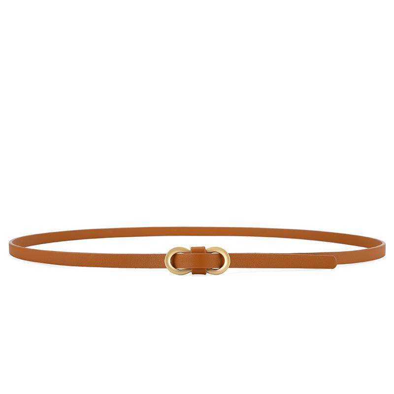 105cm Women's Belt Korean Style Fashion Thin Belt Girls Dress Shirt Versatile and Simple No Punching Pu Small Belt