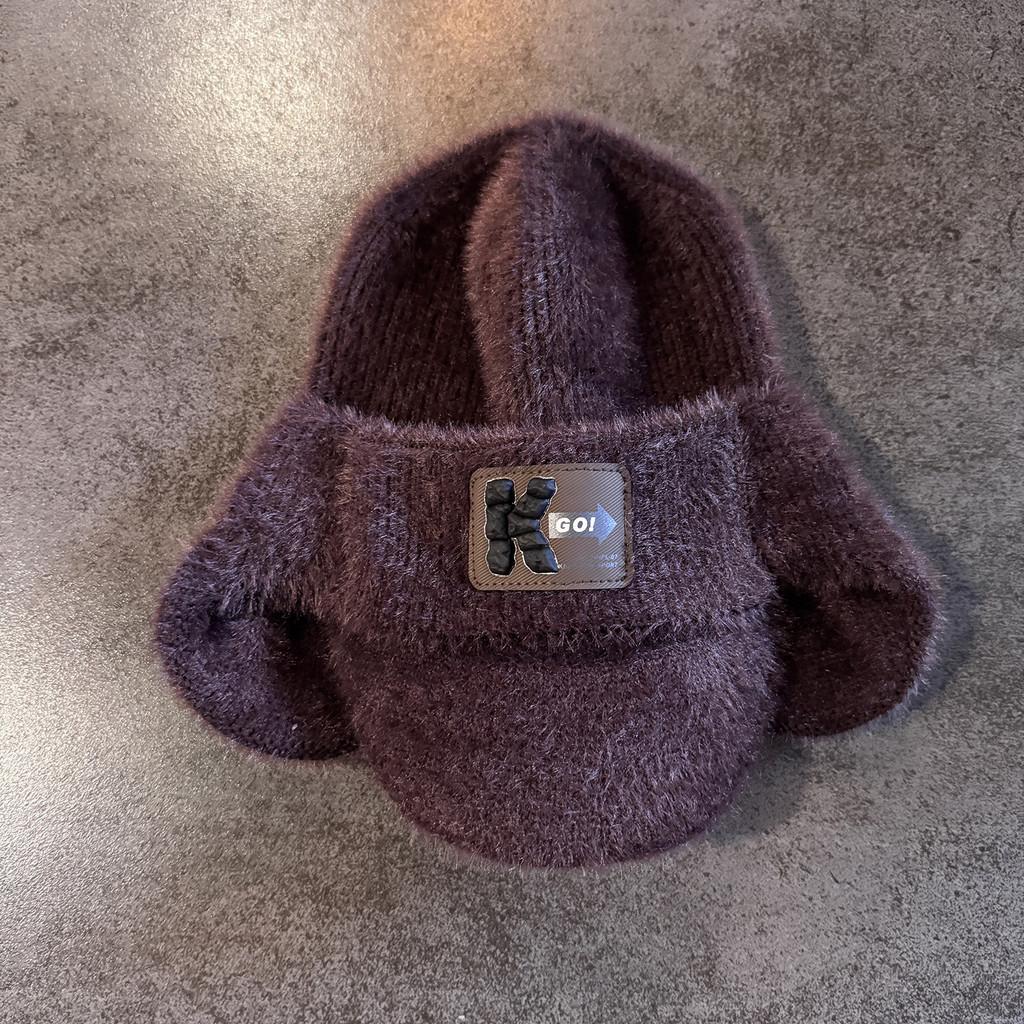 Warm Mens Fleece Beanie Knit Cap With Alphabet Embroidery For Winter Fashion