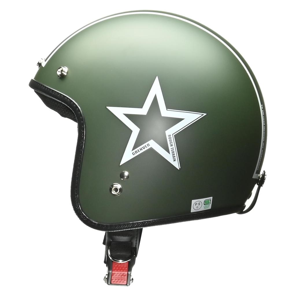 Motorcycle Helmet Jet GRENVER Matte Green Free Size [Lead Industries] -