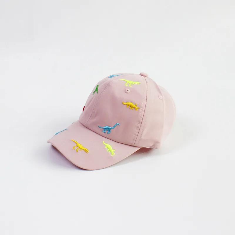 Summer Kids Baseball Cap Outdoor Adjustable Infant Boy Girls Sun Hats Cartoon Dinosaur Embroidery Baby Cap