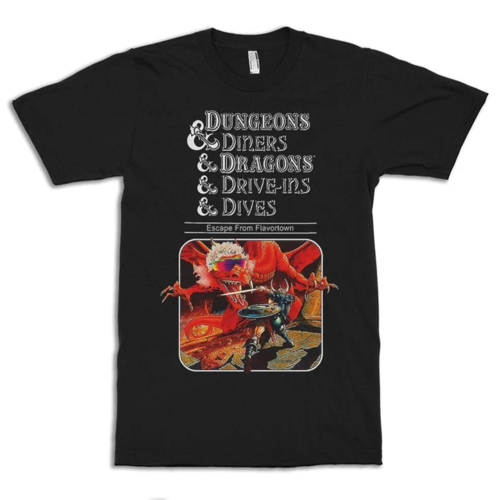 Dungeons and Diners and Dragons and Drive-ins and Dives Funny T-Shirt Unisex T-Shirt XL