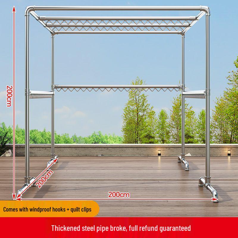 Windproof Galvanized Steel Outdoor Clothes Drying Rack