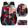 Spider-Man School Bag Lunch Bag Pencil Bag Elementary School Backpack Cartoon Peripheral Backpack Children's Bag Three-piece Set
