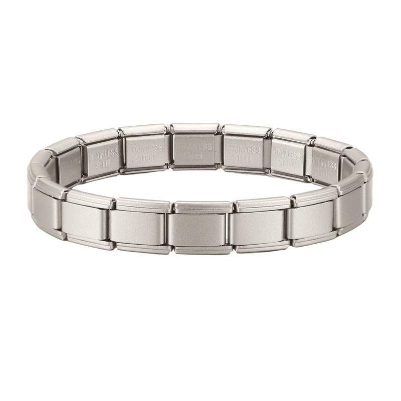 Braccialetti Charm Italiani Fai da Te Catena di Base Bracciale in Acciaio Inossidabile Moduli Assemblati Versatili Regalo Ideale 9mm Universale Dropshipping