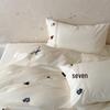 Spring/Summer Pure Cotton Long-Staple Four-Piece Bedding Set with Towel Embroidery - Soft, Skin-Friendly, Solid Colors
