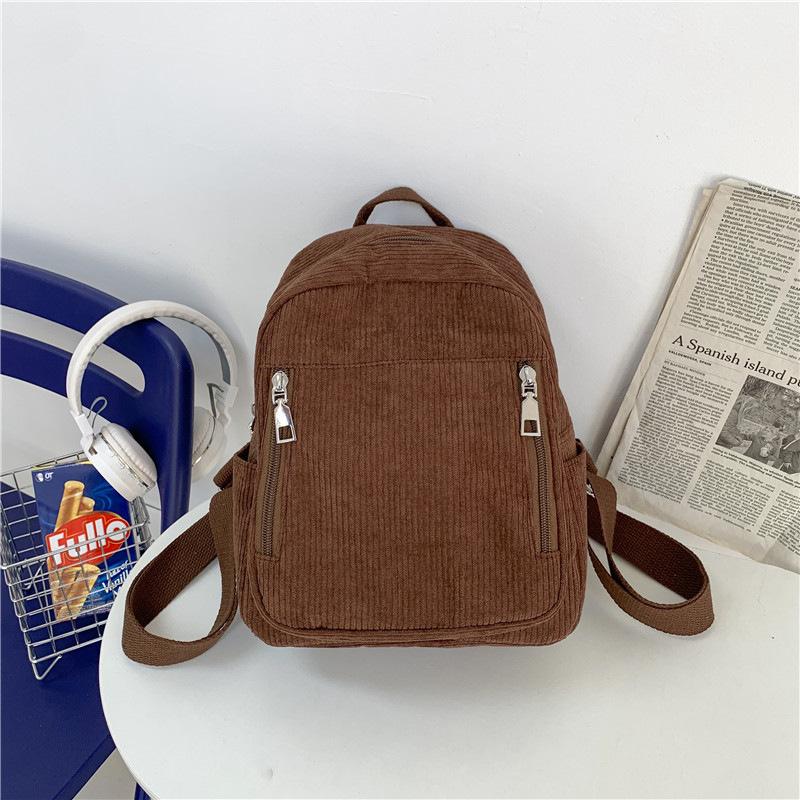 

Женский рюкзак 2025 новый простой повседневный рюкзак, школьный рюкзак для учеников средней и старшей школы One size коричневый