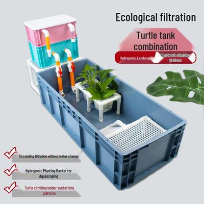 Turtle Breeding Box with Sunning Platform - Large Eco-Friendly Tank for Raising Turtles