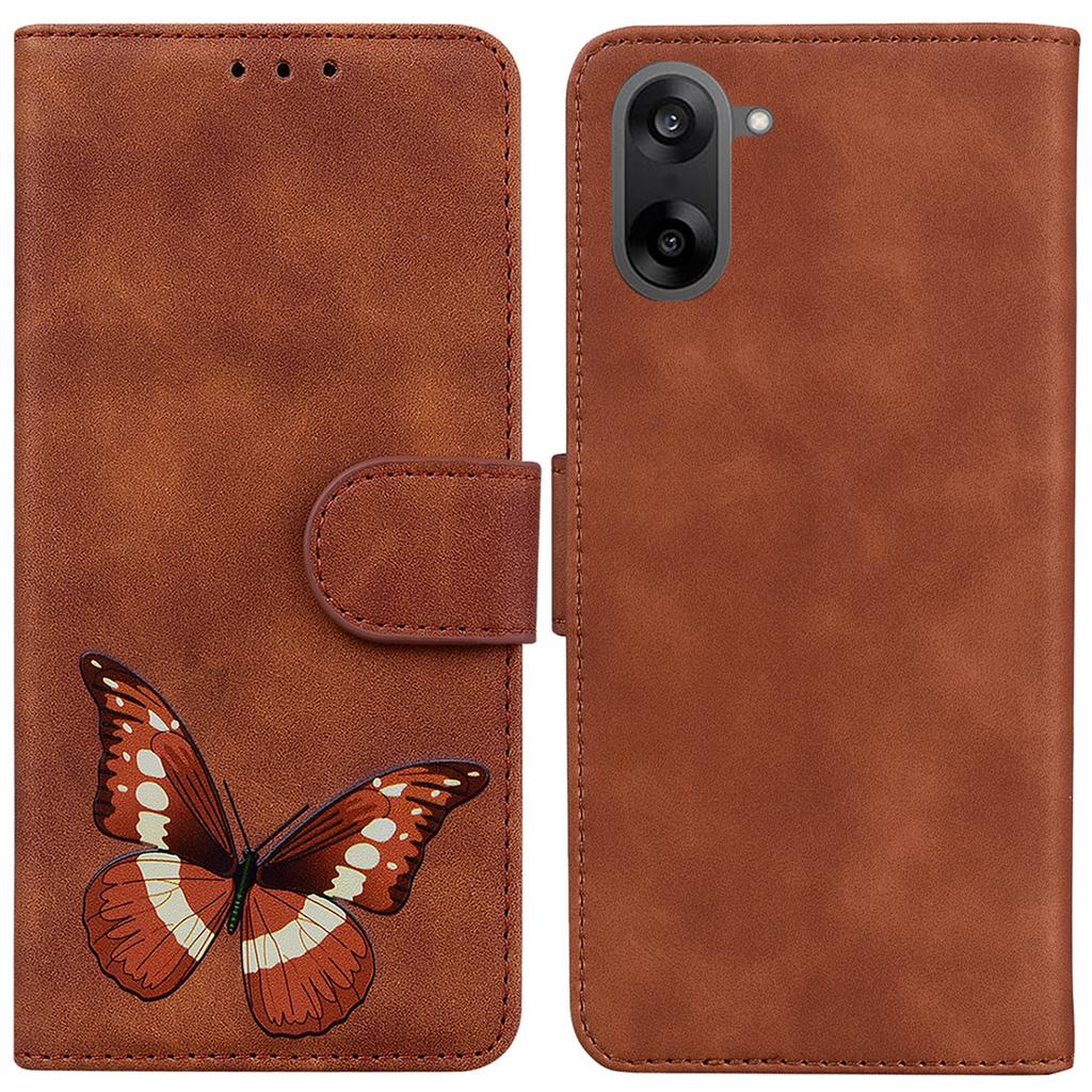 Pro OnePlus Nord CE5 5G Stojánkové pouzdro PU kůže Kryt na telefon S potiskem motýlů