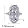 Unique Shape Full Diamond Zircon Ring Unisex Ring Hollow High-End Jewelry