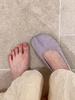 New Leather Purple Pig's Trotters Split-toed Women's Shoes Shallow Mouth Mary Jane Single Shoes Women's Flat Shoes