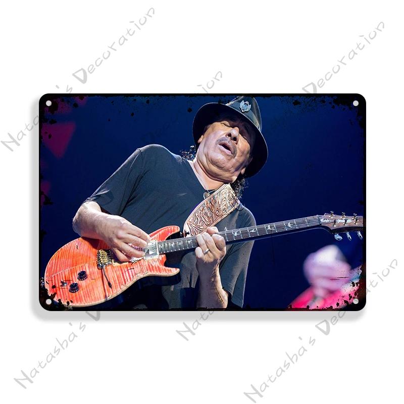 Santana Vintage Poster Music Metal Tin Sign Rock Band Metal Sign Decorative Sign Bar Pub Garage Metal Plate Retro Metal Plaque