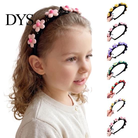 Non Slip Plastic Hair Bands Fashionable Flower/Fruit Headband with Clips for Girls, Accessory Thick Decorative Headwear Shower and Thin Hair,
