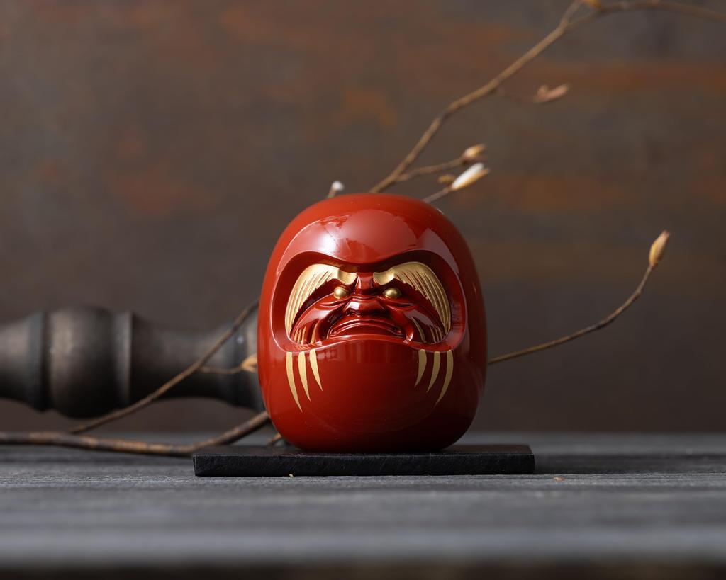 Gingado Red Daruma Figurine by Engaku Takaoka Copperware Daishi, (Daruma RE)