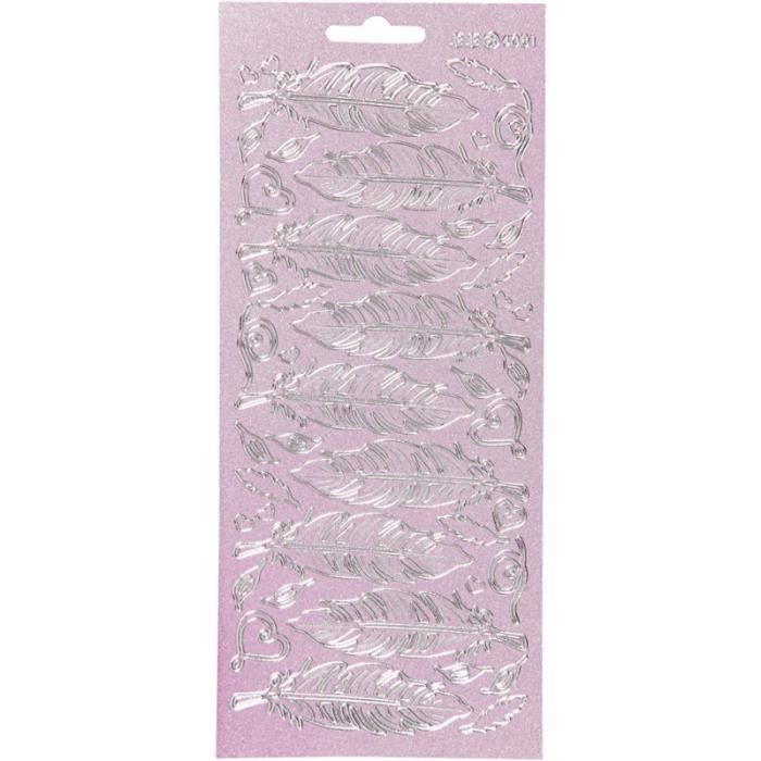Stickers - Leaves and Nature - Pink and Silver - 1 Pc - Mixed - Adult