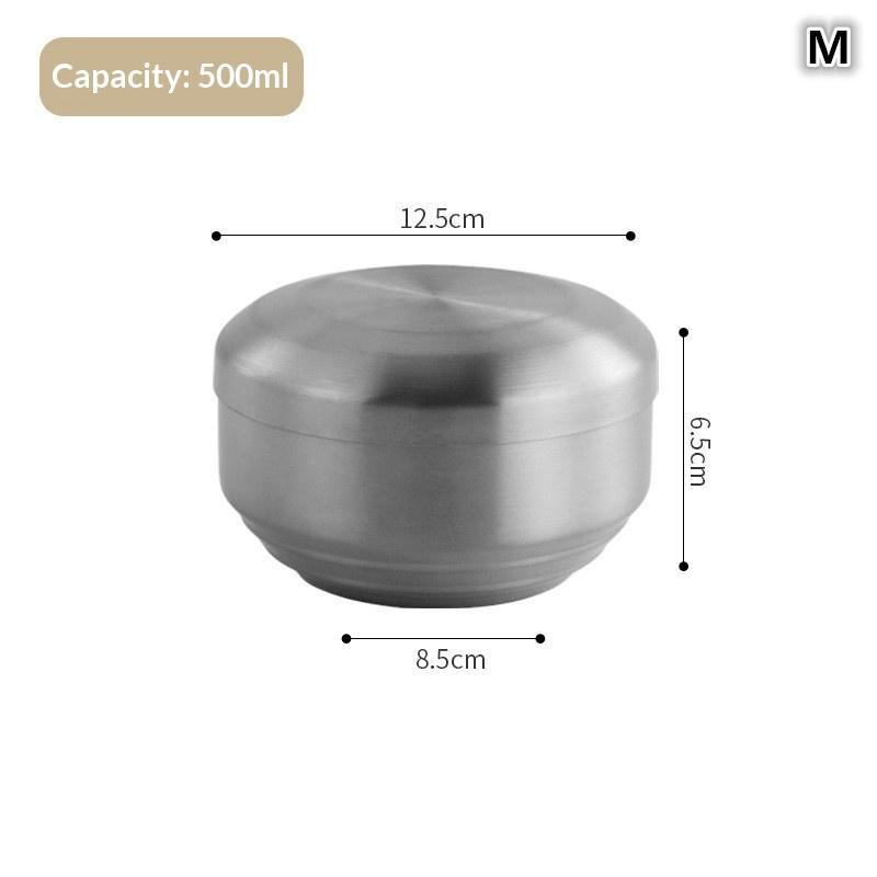 304 Double-layer Stainless Steel Rice Bowl With Lid Soup Rice Bowl Cuisine Home Creative Child Small Bowl Cuisine For Home